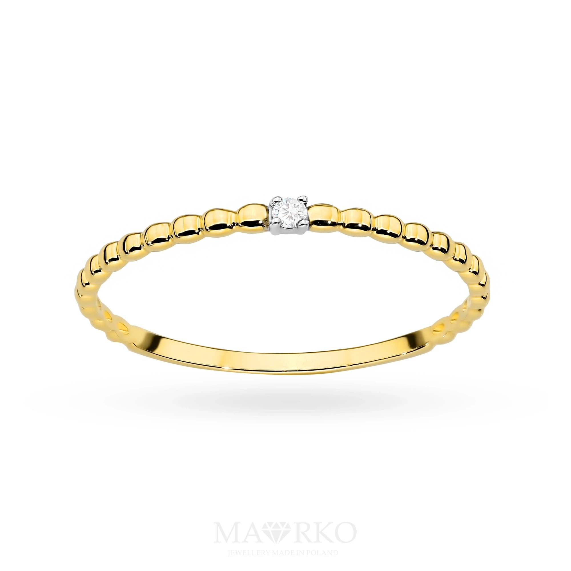 ☆Ako様☆ Złoty pierścionek obrączka z kuleczek Soledo - P187-333-B