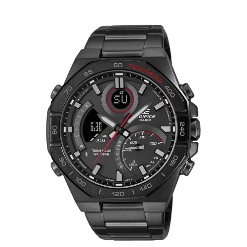 Casio ECB-950DC-1AEF Orologio Uomo Analogico Digitale Al Quarzo, Cinturino In Acciaio Inossidabile