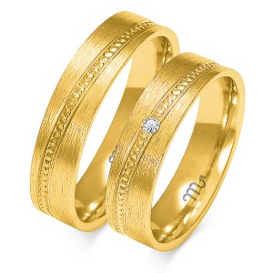 Złote obrączki ślubne zdobienie cyrkonia soczewka Złoty Skorpion Liryczna