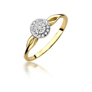 Złoty pierścionek z brylantami 0,12ct Galaktyki