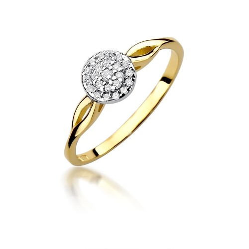 Złoty pierścionek z brylantami 0,12ct Galaktyki