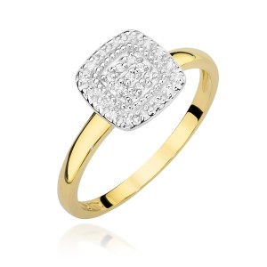Złoty pierścionek z brylantami 0,13ct 585 Galaktyki