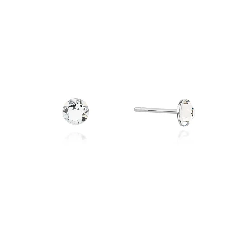 Srebrne kolczyki basic z kryształkami Swarovski białe