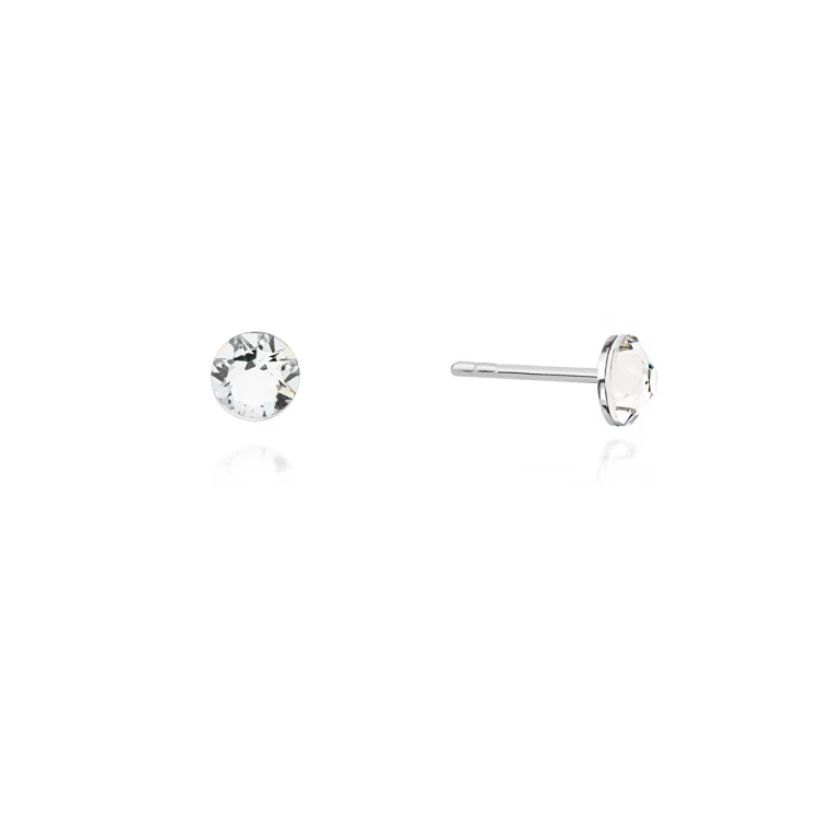 Srebrne kolczyki basic z kryształkami Swarovski białe KR2R191 MARKO
