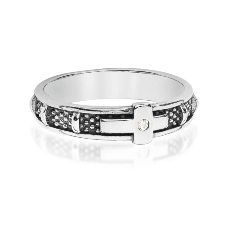 Srebrny różaniec na palec pierścionek obrączka 925 D090-925-S marko