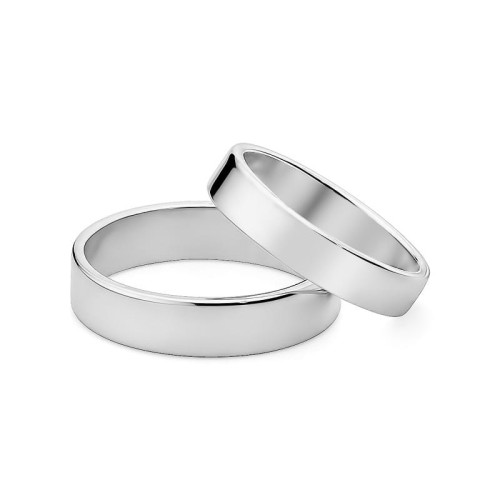 Obrączki ślubne z białego złota z soczewką różne szerokości 4mm i 5mm O032-585-45