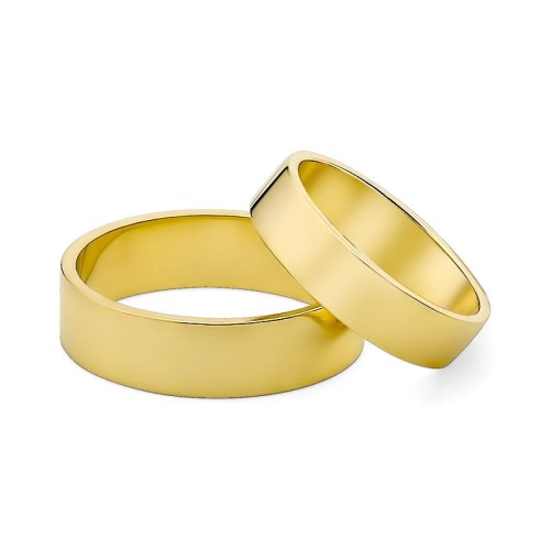 Płaskie klasyczne złote obrączki z soczewką różne szerokości 5mm 6mm O032-585-56 MARKO