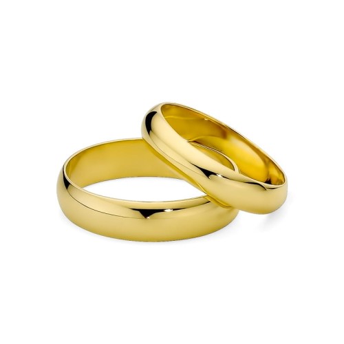Półokrągłe złote obrączki soczewka różne szerokości 4mm 5mm O033-585-45 MARKO
