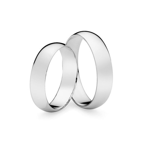 Klasyczne obrączki z białego złota półokrągłe 5mm z soczewką O033-585-55 MARKO