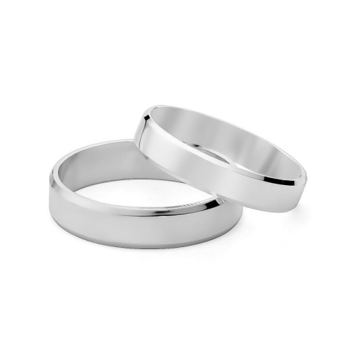 Obrączki z fazowaną krawędzią białe złoto damska 4mm męska 5mm O034-585-45 MARKO