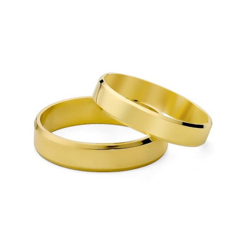 Obrączki z fazowaną krawędzią złote damska 4mm męska 5mm O034-585-45 MARKO