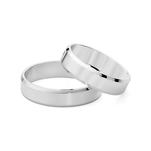 Klasyczne złote białe obrączki z fazką 5mm soczewka O034-585-55 MARKO