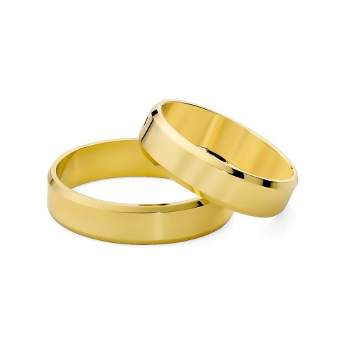 Klasyczne złote obrączki z fazką 5mm soczewka O034-585-55 MARKO