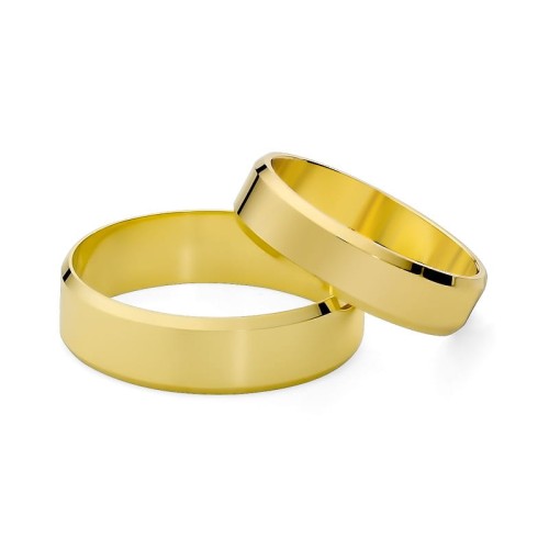 Klasyczne złote obrączki ślubne z fazą damska 5mm męska 6mm O034-585-56 MARKO