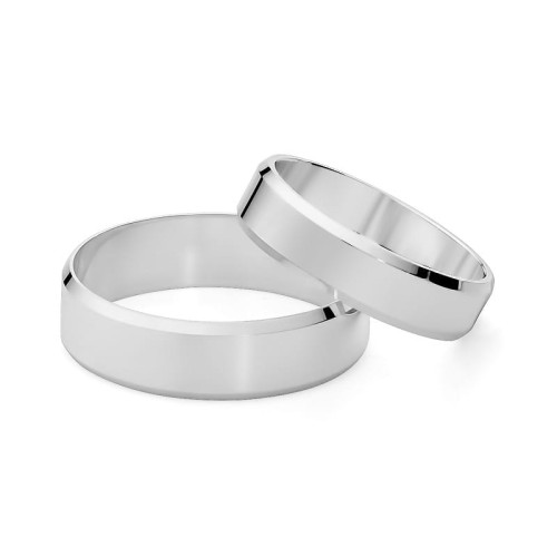 Białe złoto obrączki ślubne z fazą damska 5mm męska 6mm O034-585-56 MARKO