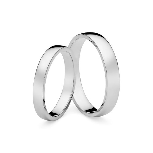 Lekko zaokrąglone obrączki białe złoto damska 3mm męska 4mm O035-585-34 MARKO