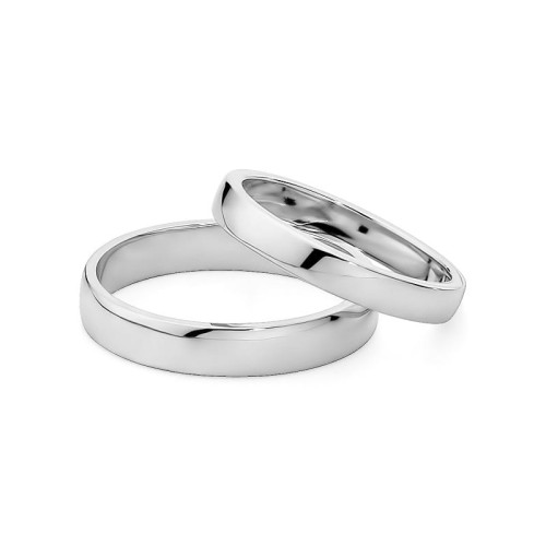 Lekko zaokrąglone obrączki białe złoto damska 3mm męska 4mm O035-585-34 MARKO