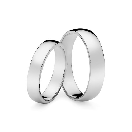 Lekko zaokrąglone klasyczne obrączki z białego złota 4mm 5mm O035-585-45 MARKO