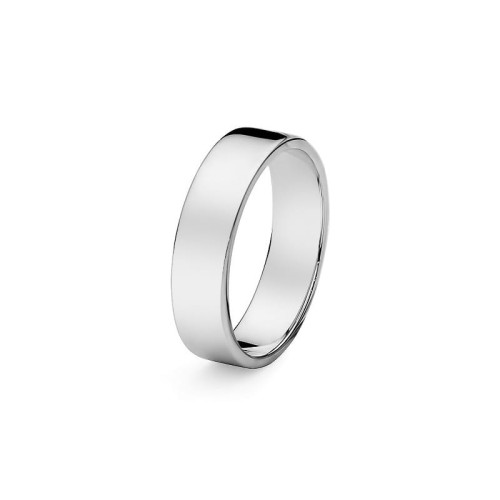 Pojedyncza obrączka 5mm płaska z soczewką białe złoto O032-B585-50 MARKO