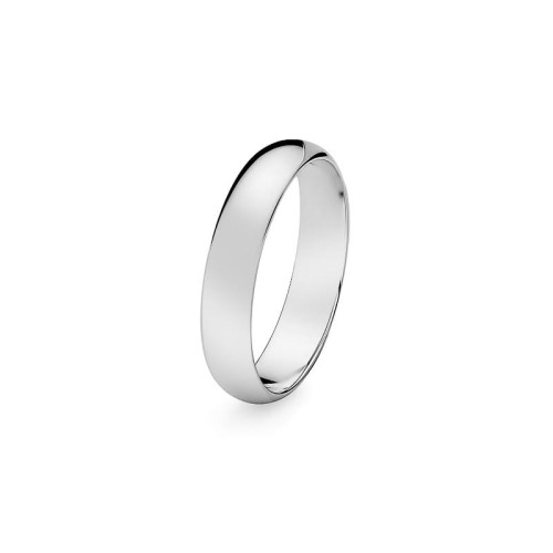 Klasyczna obrączka ślubna białe złoto półokrągła z soczewką 4mm jedna sztuka O033-B585-40 MARKO