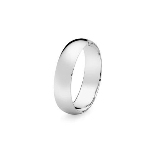 Pojedyncza obrączka białe złoto 5mm półokrągła z soczewką O033-B585-50 MARKO