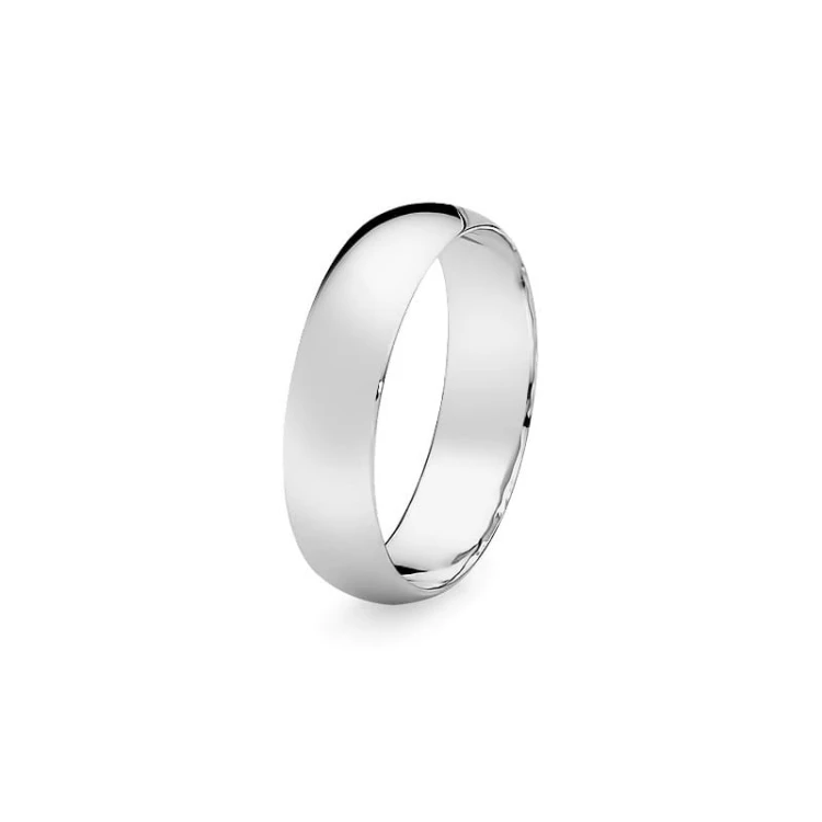 Pojedyncza obrączka białe złoto 5mm półokrągła z soczewką O033-B585-50 MARKO