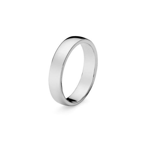 Klasyczna obrączka ślubna zaokrąglona z soczewką 4mm z białego złota O035-B585-40 MARKO