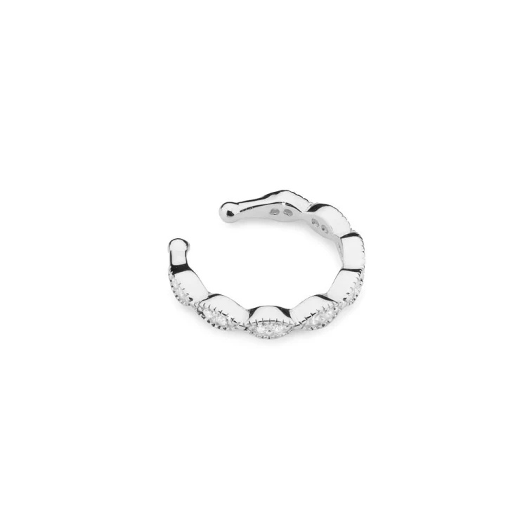 Kolczyk ze srebra nausznica nakładka na chrząstkę do nosa fake piercing cyrkonie K215-925-S MARKO