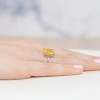 Srebrny pierścionek z dużą cyrkonią żółty kryształek Krystaliczna
