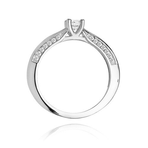 Pierścionek zaręczynowy białe złoto brylanty 0,44ct Galaktyki