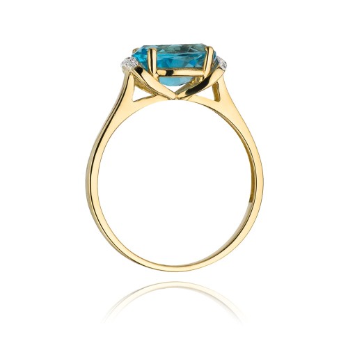 Złoty pierścionek zaręczynowy topaz Swiss 1,70ct brylanty Kultowa