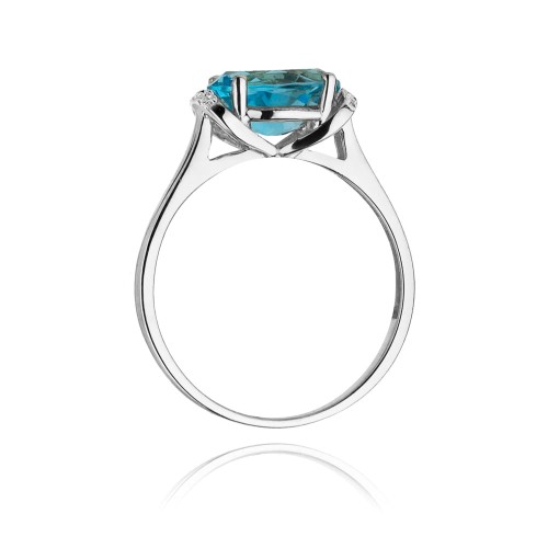 Pierścionek z białego złota topaz Swiss 1,70ct brylanty Kultowa