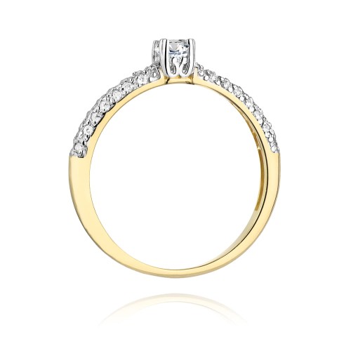 Złoty pierścionek zaręczynowy z brylantami 0,36ct Galaktyki