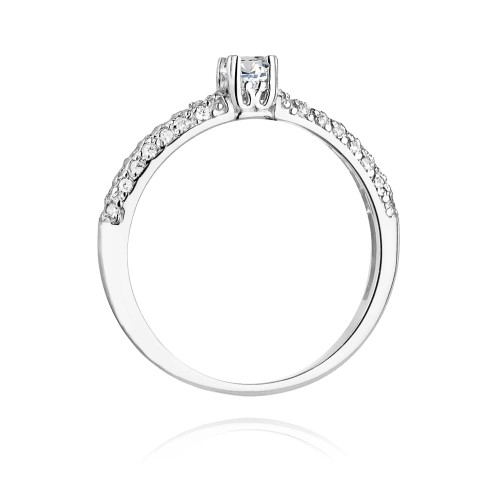 Pierścionek zaręczynowy białe złoto z brylantami 0,36ct Galaktyki
