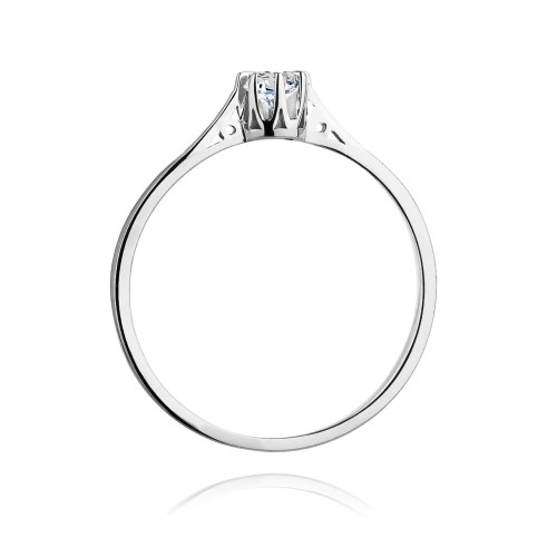 Zaręczynowy pierścionek białe złoto brylant 0,08ct Klasyka