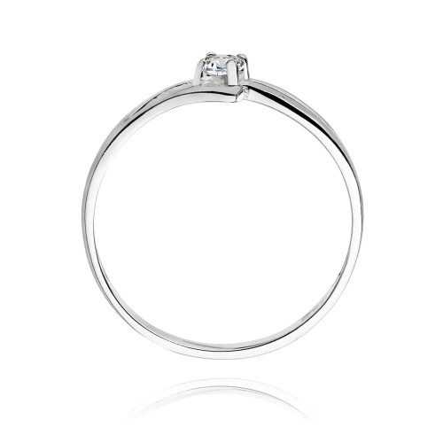 Zaręczynowy pierścionek białe złoto brylant 0,08ct Klasyka