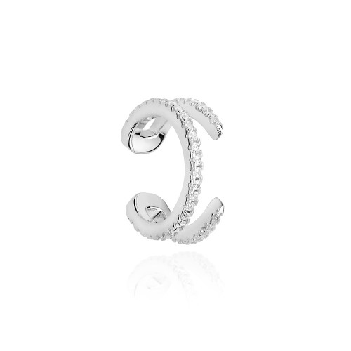 Srebrny kolczyk fake piercing podwójny nakładka nausznica na chrząstkę K241-925-S MARKO