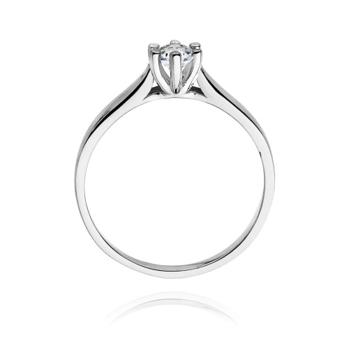 Zaręczynowy pierścionek białe złoto brylant 0,25ct Klasyka