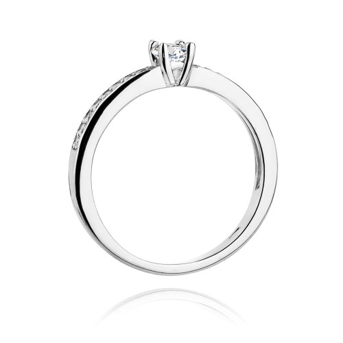 Pierścionek zaręczynowy białe złoto i brylanty 0,28ct Galaktyki