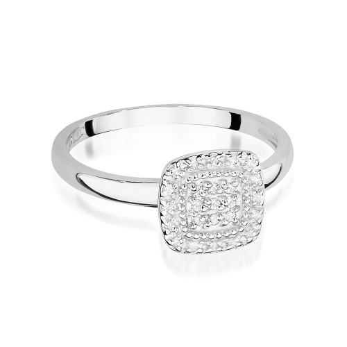 Pierścionek z białego złota z brylantami 0,13ct Galaktyki