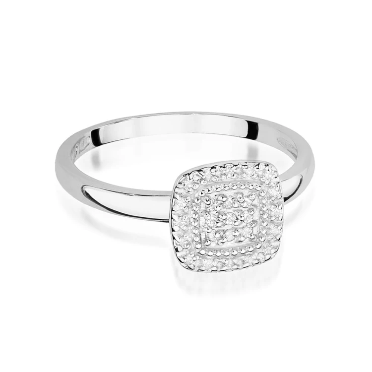 Pierścionek z białego złota z brylantami 0,13ct Galaktyki