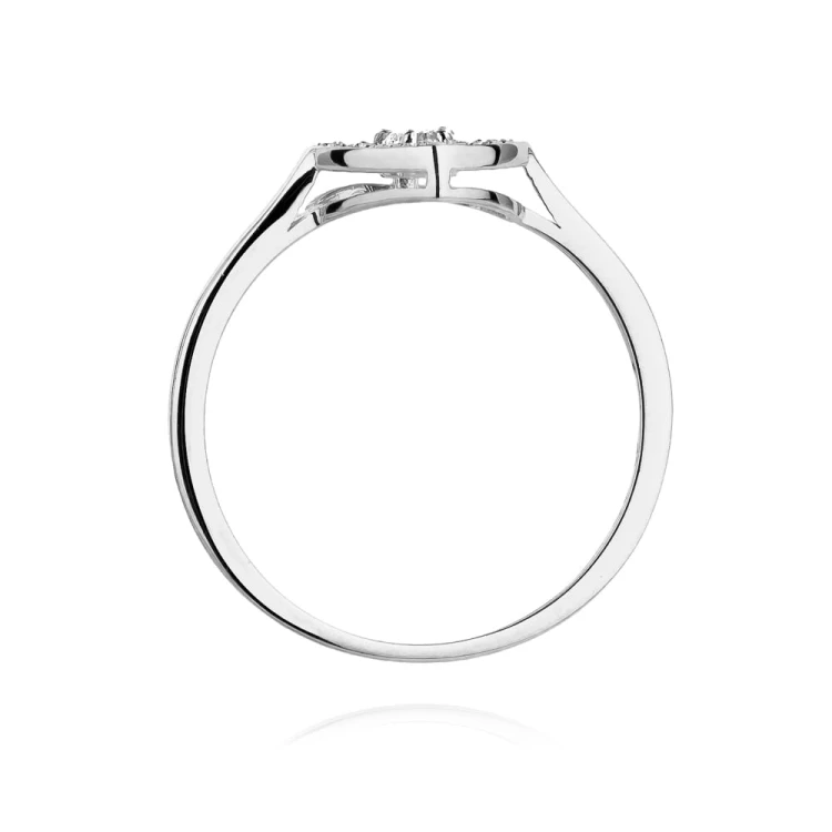 Pierścionek z białego złota z brylantami 0,19ct Od Serca