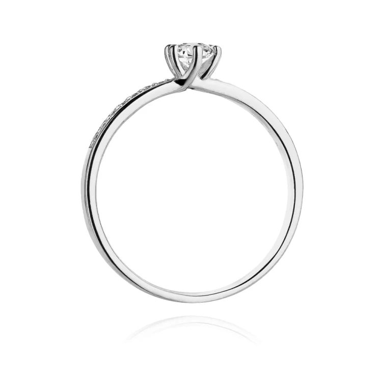 Pierścionek z białego złota z brylantami 0,17ct Galaktyki