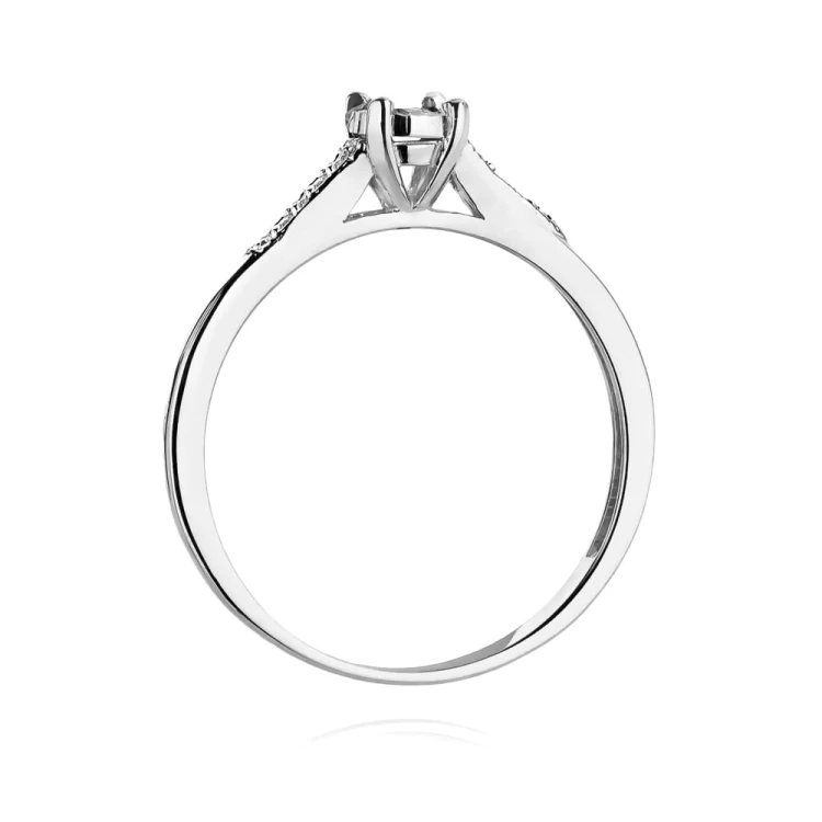Pierścionek z białego złota z brylantami 0,11ct Galaktyki