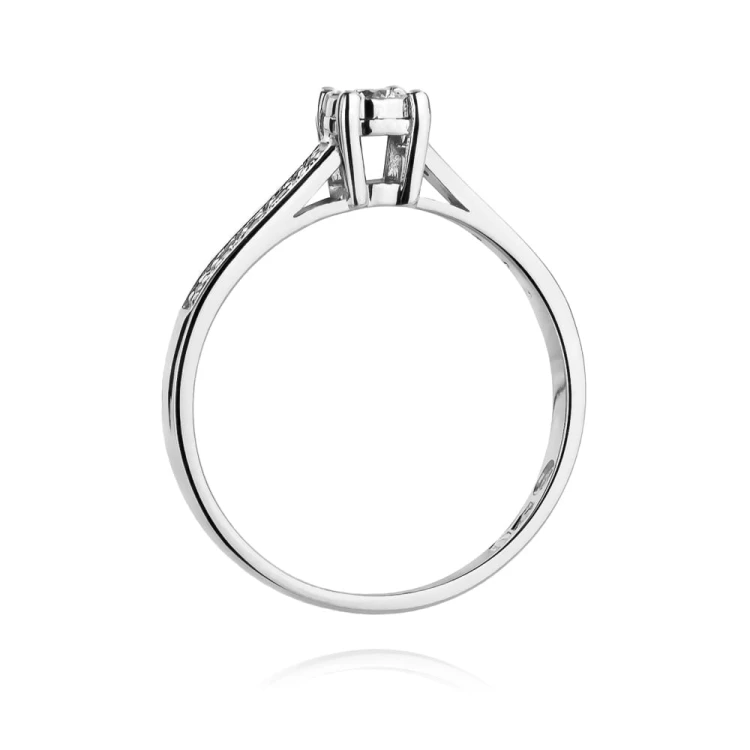 Pierścionek z białego złota z brylantami 0,13ct Galaktyki