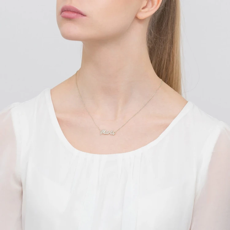 Srebrny naszyjnik z imieniem Marta IMIONA pr.925  N183-925-S-MARTA