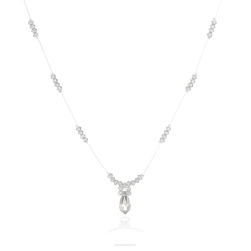 Naszyjnik ślubny z kryształami Swarovski srebro 925