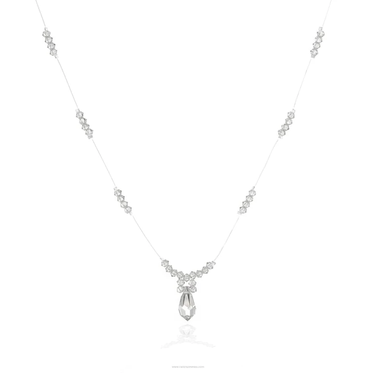 Naszyjnik ślubny z kryształami Swarovski srebro 925
