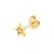 Złoty kolczyk pojedynczy gwiazdka z cyrkonią Infano
