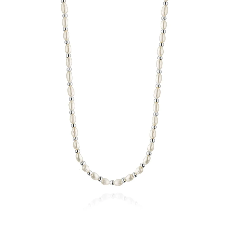 Srebrny naszyjnik z perełkami Supreni choker